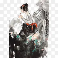 闻花香的傣族姑娘