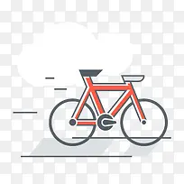 矢量红色单车自行车图标