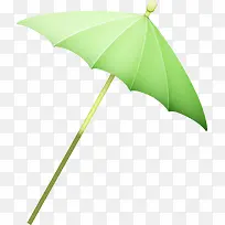 矢量手绘绿色小雨伞