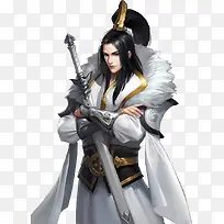 手绘古代冷酷美男