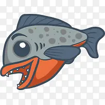 灰色可爱大海食肉鱼