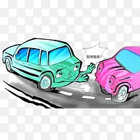 拥堵路段慢行漫画
