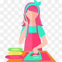美丽扁平熨斗女孩