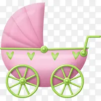 粉色婴儿车