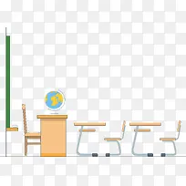 卡通教室课桌座椅