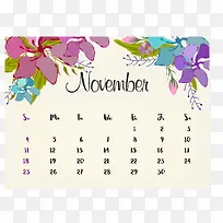 2018年11月花朵日历
