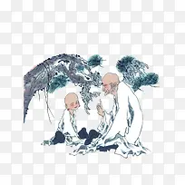 树下给徒弟讲禅的师父