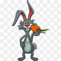 卡通兔子吃胡萝卜