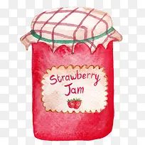 罐子里的草莓酱手绘图