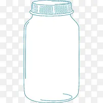 蓝色手绘塑料瓶子图
