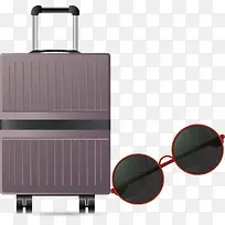 旅游常备物品眼镜旅行箱小图标矢