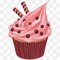 粉红色卡通杯子蛋糕