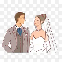 结婚照人物卡通图