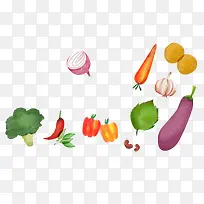 手绘彩色蔬菜合集