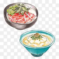 热汤面食手绘画素材图片