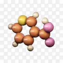 红色维生素B3分子形状素材