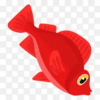 红色金鱼手绘卡通鱼类水族矢量素