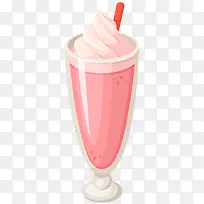 草莓酸奶矢量插画