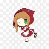卡通女孩服务生