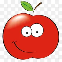 红色卡通笑脸苹果