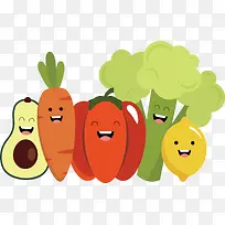开心笑脸可爱蔬菜