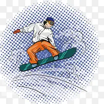 滑雪男人欧美卡通
