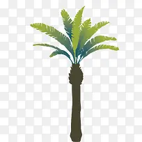 创意水彩海岛椰树装饰插画