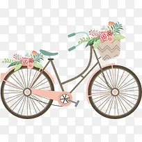 花朵美丽情人节自行车