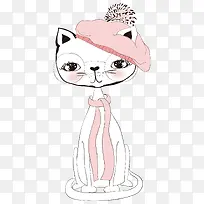卡通戴帽子的猫咪