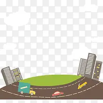 矢量图手绘城市道路