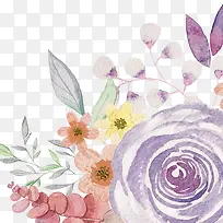 彩色水彩装饰花卉设计图