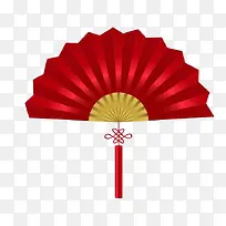 中国风卡通红色折扇