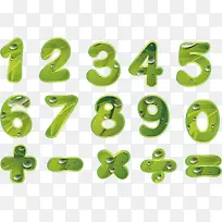 矢量图创意绿色数字合集