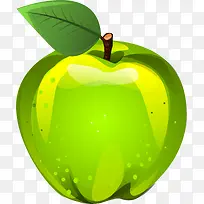 绿色卡通苹果