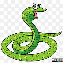 卡通绿蛇
