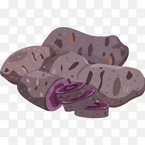 新鲜紫薯矢量插画