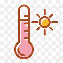 太阳和温度计手绘图