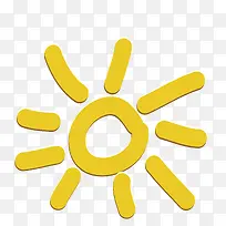 黄色卡通小太阳图案