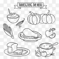 感恩节标签手绘玉米卡片图标图片