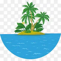 夏季椰子树岛矢量