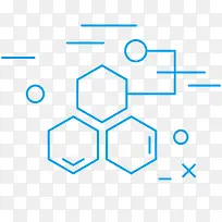 蓝色化学符号卡通手绘