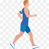 马拉松慢跑的男人插画