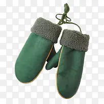 绿色鹿皮绒手套