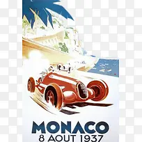 摩纳哥沙滩风光与赛车