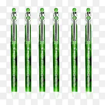 绿色6支花纹水笔