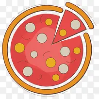 粉色披萨矢量图