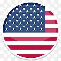 美国Flat-Round-World-Flag-icons