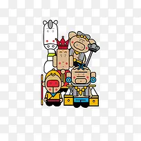 卡通唐僧师徒
