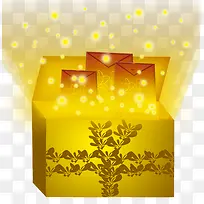 金色花纹发光红包的魔法宝盒