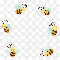 黄色创意蜜蜂动物元素